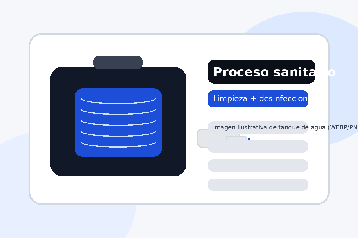Proceso sanitario para limpieza de tanque de agua